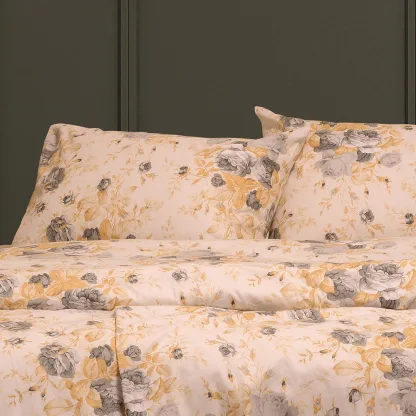 Melinen Home Σεντονι (Σετ 2 Τεμ.) 120Χ200 Peonia Grey Winter Line Mini 53X72cm