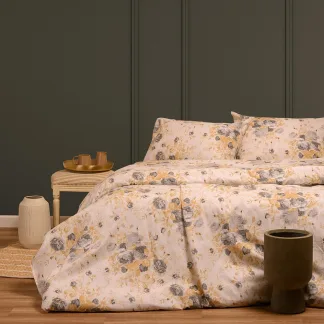 Melinen Home Σετ Σεντονια Φανελενια Μονα Peonia Grey (170X260) 170Χ260