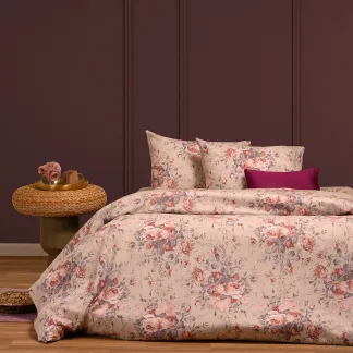 Melinen Home Σετ Σεντονια Φανελενια Διπλα Peonia Rose (205X260) 205Χ260
