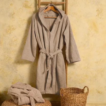 Melinen Home Μπουρνουζι Ενηλικων Bloom Beige Xlarge XL