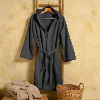 Melinen Home Μπουρνουζι Ενηλικων Bloom Dark Grey Large L