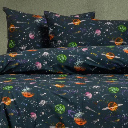 Melinen Home Σεντονι (Σετ 2 Τεμ.) 120Χ200 Interstellar Blue Kids Line Mini 50X70cm
