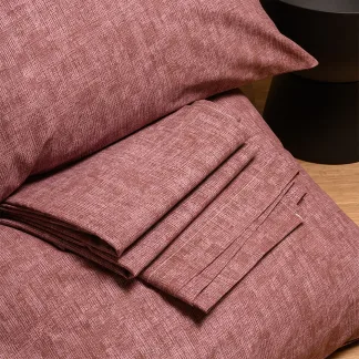 Melinen Home Σεντονι (Σετ 2 Τεμ.) 100Χ200 Amar Berry Casual Line Mini 50X70cm