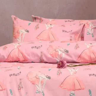 Melinen Home Σετ Μαξιλαροθήκες  Φανελένιες Ballet Pink (53X72) Winter Line Kids 53Χ72
