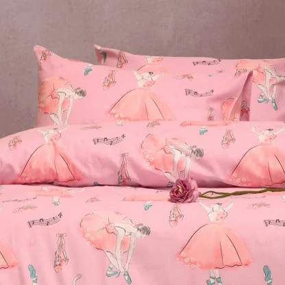 Melinen Home Σετ Μαξιλαροθήκες  Φανελένιες Ballet Pink (53X72) Winter Line Kids 53Χ72