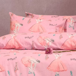 Σετ Μαξιλαροθηκεσ Φανελενιεσ Ballet Pink (53x72) Winter Line Kids