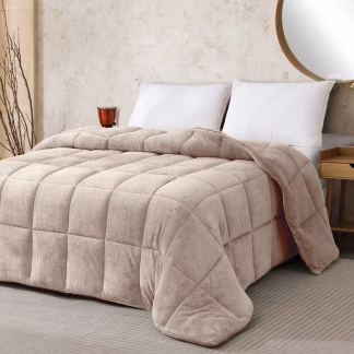 Κουβερτοπαπλωμα Μονο Shelby Beige (160x220)