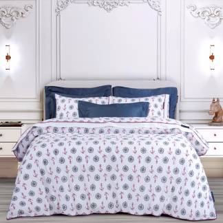 Σετ Σεντονια Υπερδιπλα Essential 2182 Κοκκινο, Λευκο, Μπλε