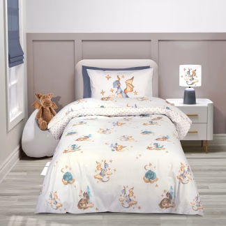 Σετ Παπλωματοθηκη Μονη 8840 Λευκο, Μεντα, Μπεζ