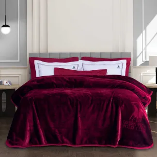Greenwich Polo Club Κουβερτα Velour Μονη Essential 3438 Μπορντω Μπορντω