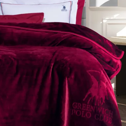 Greenwich Polo Club Κουβερτα Velour Μονη Essential 3438 Μπορντω Μπορντω