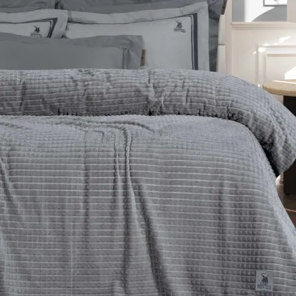 Greenwich Polo Club Κουβερτα Fleece Υπερδιπλh 3450 Grey Grey
