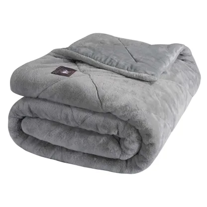 Greenwich Polo Club Κουβερτοπαπλωμα Rabbit Faux Fur Υπερδιπλο 3446 Grey Grey