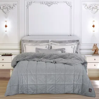 Greenwich Polo Club Κουβερτοπαπλωμα Υπερδιπλο Sherpa 3480 Grey Grey