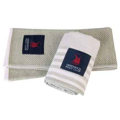 Greenwich Polo Club Πετσετες Κουζινας Σετ 2Tmx 40Χ60 2707 Λευκο - Πρασινο Λευκο - Πρασινο