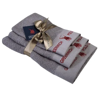 Greenwich Polo Club Σετ Πετσετες 3 Τεμαχιων 2667 Grey Grey
