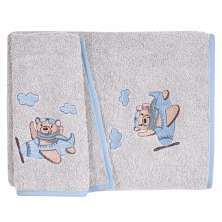 Σετ Πετσετες Βαβυ Essential 8851 Blue, Grey Σετ Πετσετες Βαβυ Essential 8851 Blue, Grey