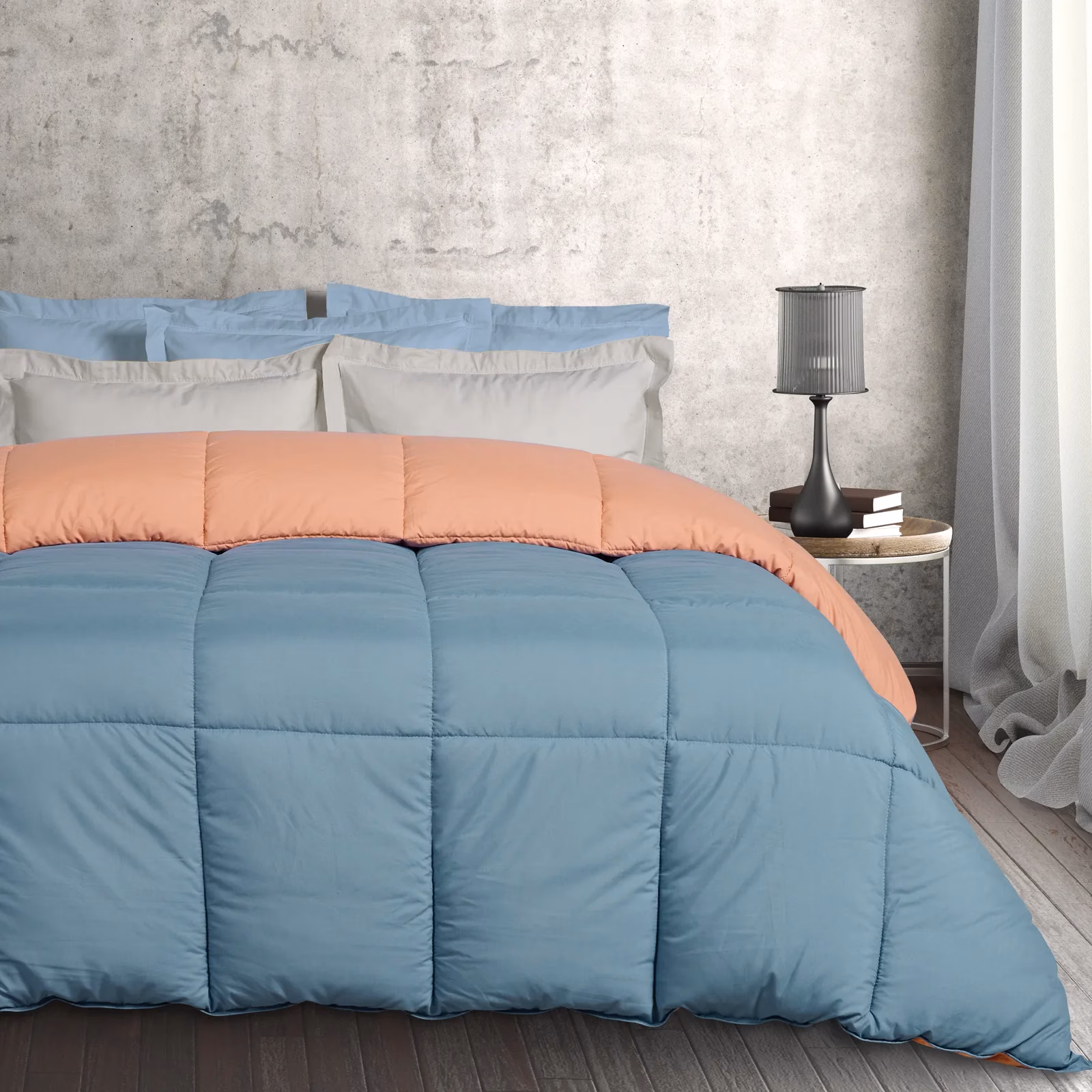 Παπλωμα Υπερδιπλο Happy 9642 Blue, Terracotta Παπλωμα Υπερδιπλο Happy 9642 Blue, Terracotta