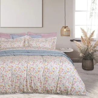 Das Home Κουβερλι Υπερδιπλο Prestige 1681 Κοραλι - Μπεζ - Πετρολ Κοραλι - Μπεζ - Πετρολ