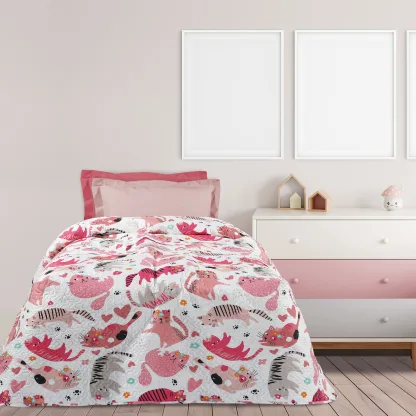 Das Kids Κουβερλι Μονο 4856 Pink - White Pink - White
