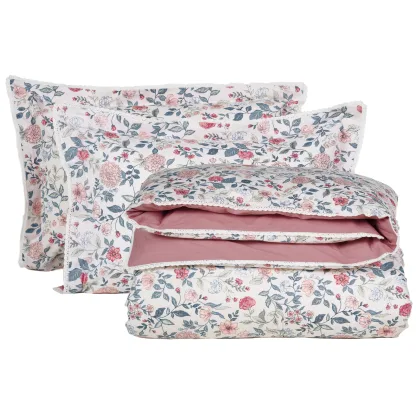 Das Home Παπλωματοθηκη Σετ Υπερδιπλη Prestige 1683 Green - Pink Green - Pink