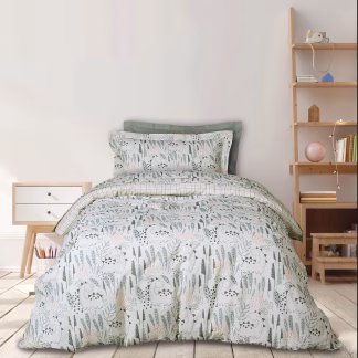 Σετ Παπλωματοθηκη Μονη 4879 Γκρι, Πρασινο, Σομον