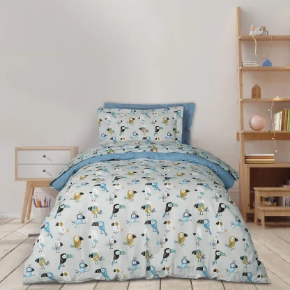 Das Kids Σετ Παπλωματοθηκη Μονη 4914 Blue - Grey - Mint Blue - Grey - Mint