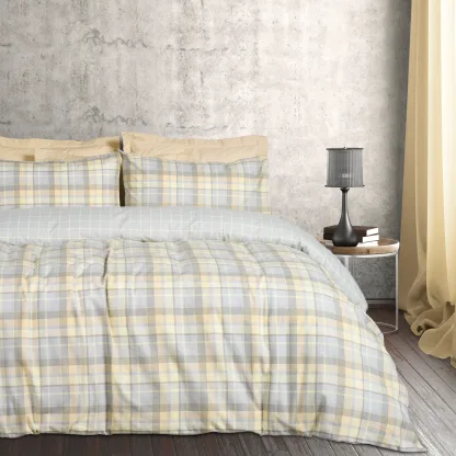 Das Home Σετ Παπλωματοθηκη Υπερδιπλη Happy Flannel 9639 Grey - Taupe Grey - Taupe