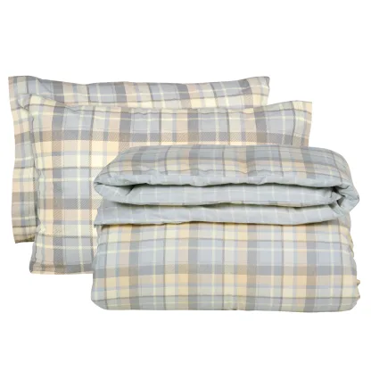 Das Home Σετ Παπλωματοθηκη Υπερδιπλη Happy Flannel 9639 Grey - Taupe Grey - Taupe