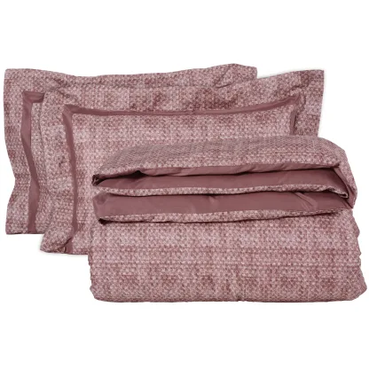 Das Home Παπλωματοθηκη Σετ Υπερδιπλη Executive 1687 Cream - Dark Rose Cream - Dark Rose