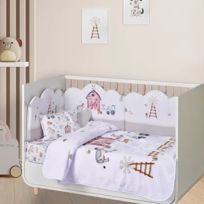 Das Baby Κουβερτα Velour 110X140 Relax 4916 Taupe - White Taupe - White