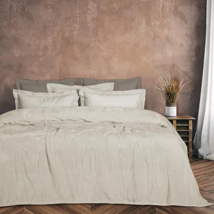 Das Home Κουβερτα Velour Υπερδιπλη 1341 Ιβουαρ Ιβουαρ