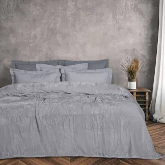 Das Home Κουβερτα Velour Υπερδιπλη 1342 Γκρι Γκρι