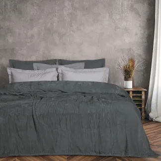 Das Home Κουβερτα Velour Υπερδιπλη 1343 Γραφιτης Γραφιτης