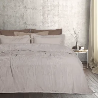 Das Home Κουβερτα Velour Υπερδιπλη 1345 Μπεζ Μπεζ