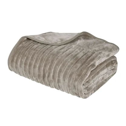 Das Home Κουβερτα Velour Υπερδιπλη 1350 Taupe Taupe