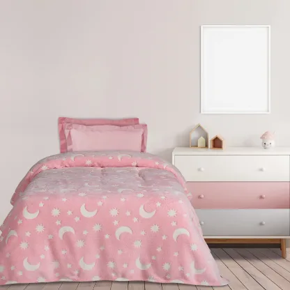 Das Kids Κουβερτα Fleece 160Χ220 4897 Pink - White Pink - White