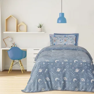 Das Kids Κουβερτα Fleece 160Χ220 4899 Blue - White Blue - White