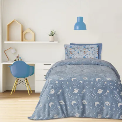 Das Kids Κουβερτα Fleece 160Χ220 4899 Blue - White Blue - White