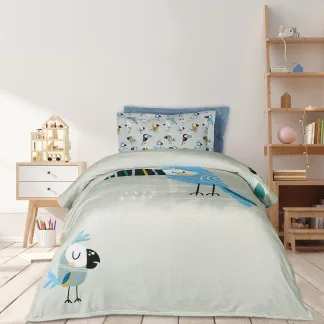 Das Kids Κουβερτα Fleece 160Χ220 4914 Blue - Grey - Mint Blue - Grey - Mint