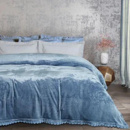 Das Home Κουβερτα Fleece 220Χ240 1186 Dusty Blue Dusty Blue