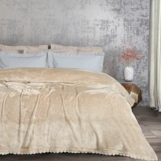 Das Home Κουβερτα Fleece 220Χ240 1187 Beige Beige