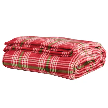 Das Home Κουβερτα Fleece 220Χ240 1361 Green - Red Green - Red
