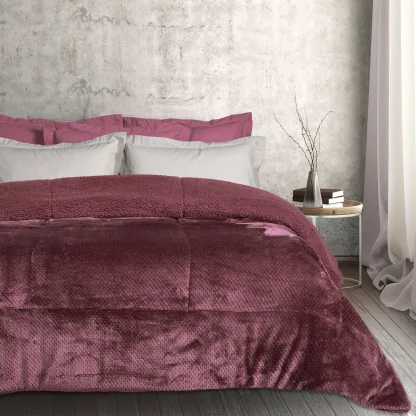 Das Home Κουβερτοπαπλωμα Sherpa Μονο 1188 Dark Lilac Dark Lilac