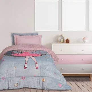 Das Kids Κουβερτοπαπλωμα 160Χ220 4922 Grey - Pink Grey - Pink