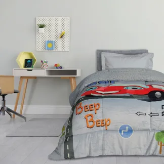 Das Kids Κουβερτοπαπλωμα 160Χ220 4923 Grey - Red Grey - Red