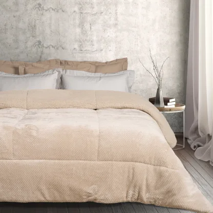 Das Home Κουβερτοπαπλωμα Sherpa Υπερδιπλο 1181 Beige Beige
