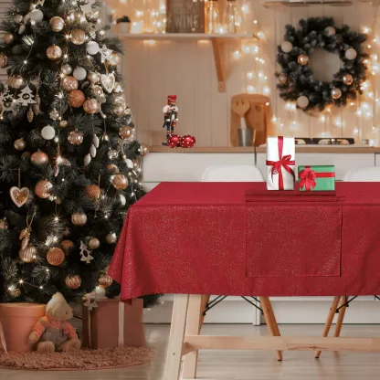 Das Home Christmas Τραπεζομαντηλο 140Χ180 0716 Κοκκινο - Χρυσο Κοκκινο - Χρυσο