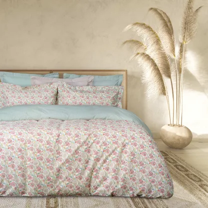 Das Home Σετ Σεντονια Μονα Με Λαστιχο Casual 5415 Μεντα - Μπεζ - Ροδι Μεντα - Μπεζ - Ροδι