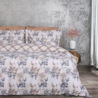 Das Home Σετ Σεντονια Μονα Με Λαστιχο Casual 5422 Blue - Taupe Blue - Taupe